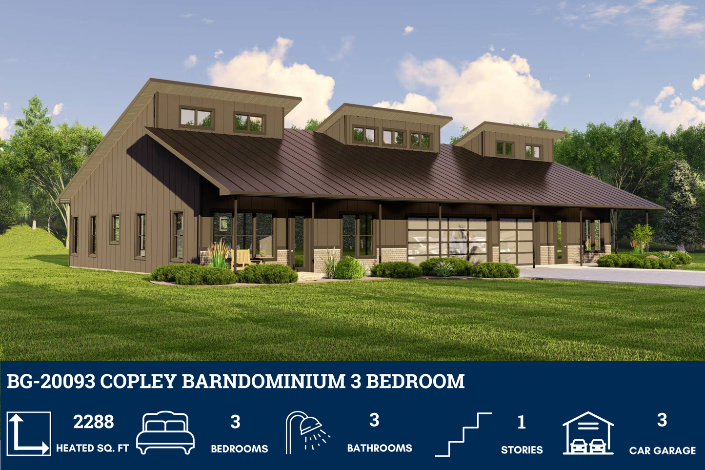 BG-20093 Copley Barndominium House Plan