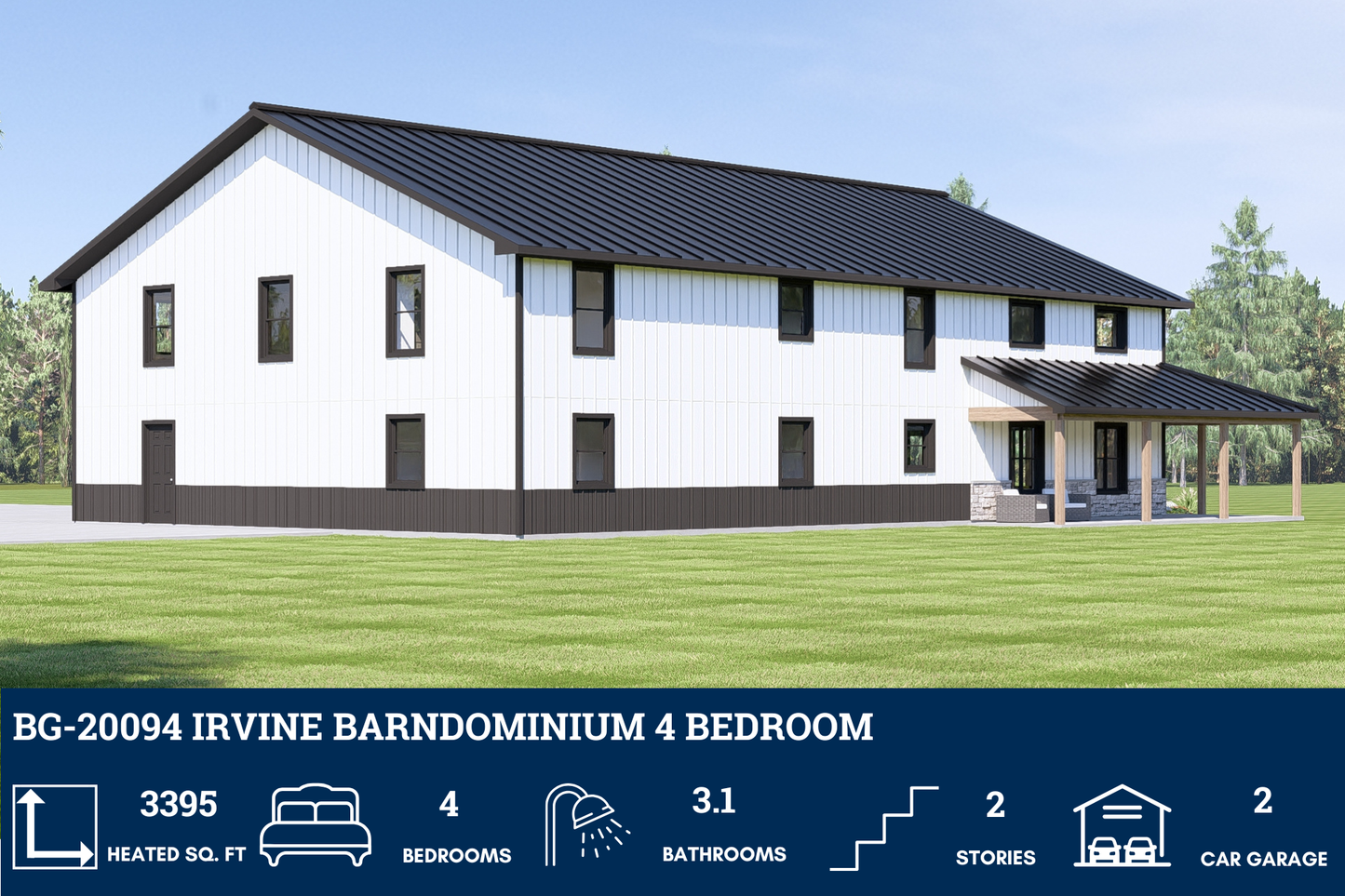 BG-20094 Irvine Barndominium House Plan