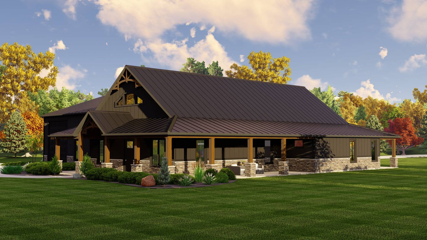 BG-20095 Caspian Barndominium House Plan