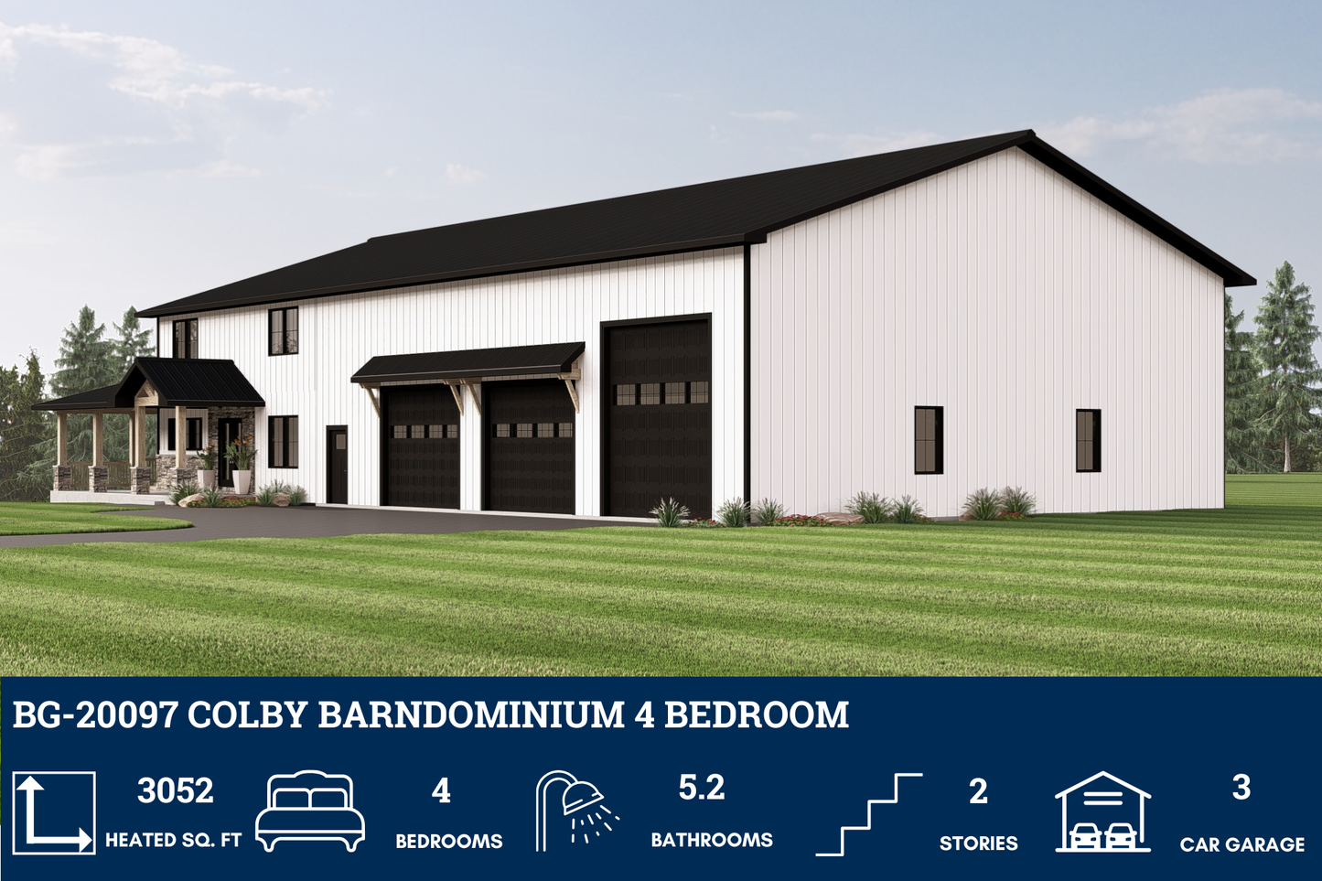 BG-20097 Colby Barndominium House Plan