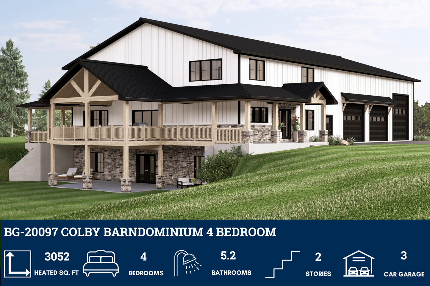 BG-20097 Colby Barndominium House Plan