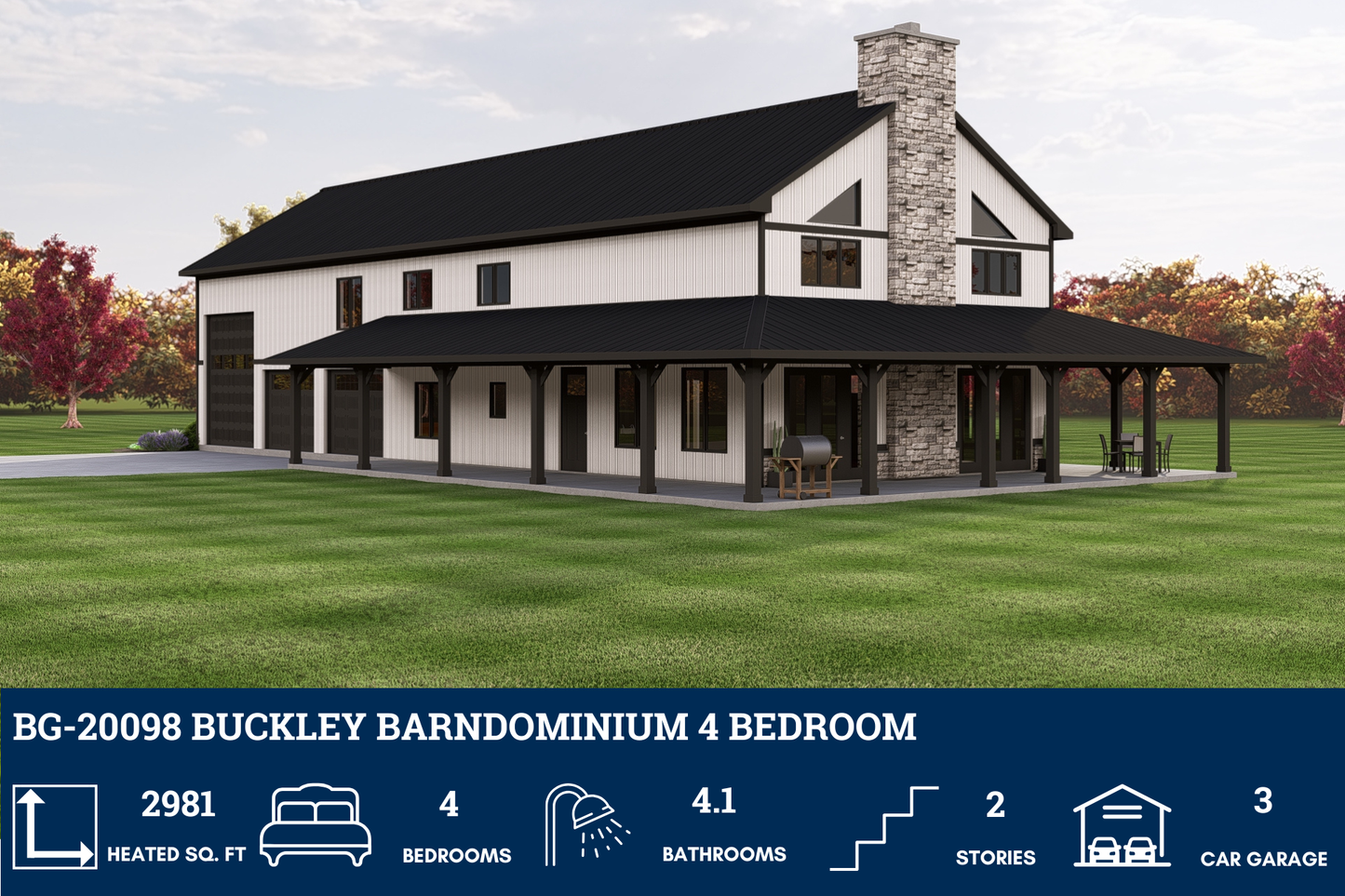 BG-20098 Buckley Barndominium House Plan