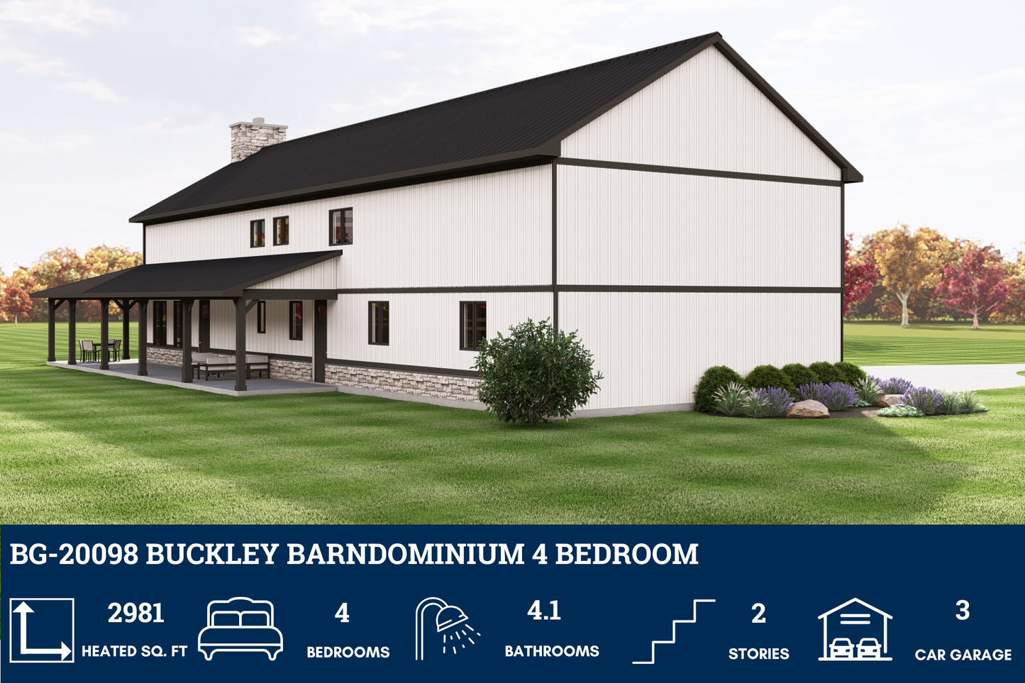 BG-20098 Buckley Barndominium House Plan