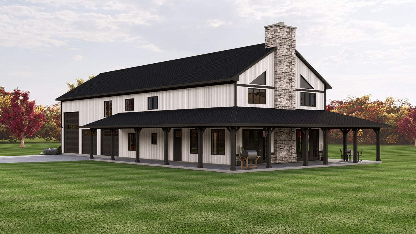 BG-20098 Buckley Barndominium House Plan