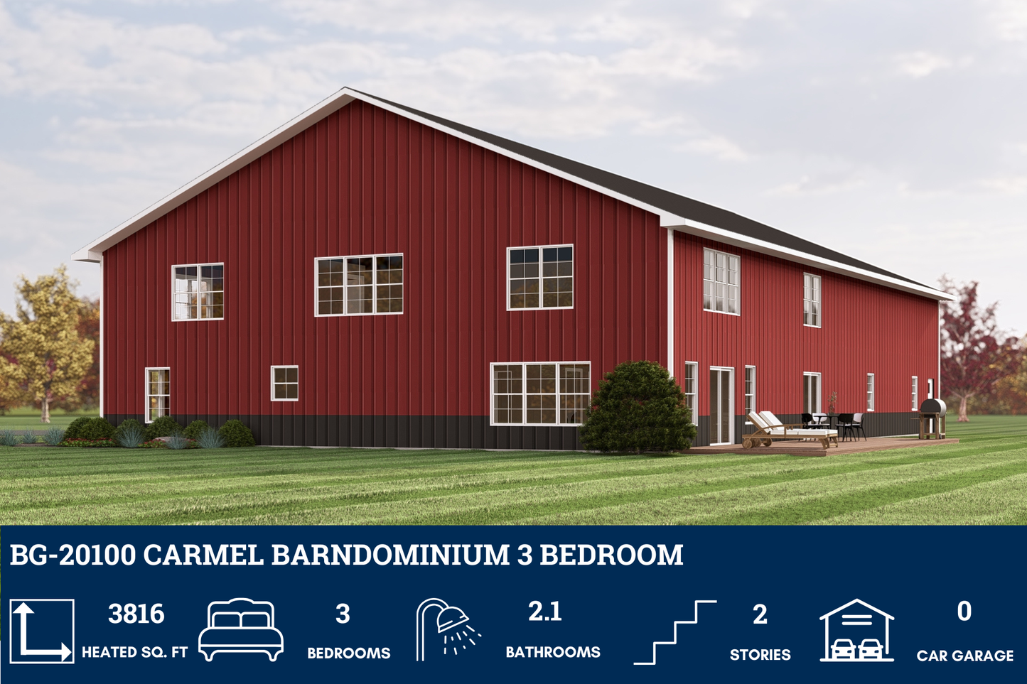 BG-20100 Carmel Barndominium House Plan