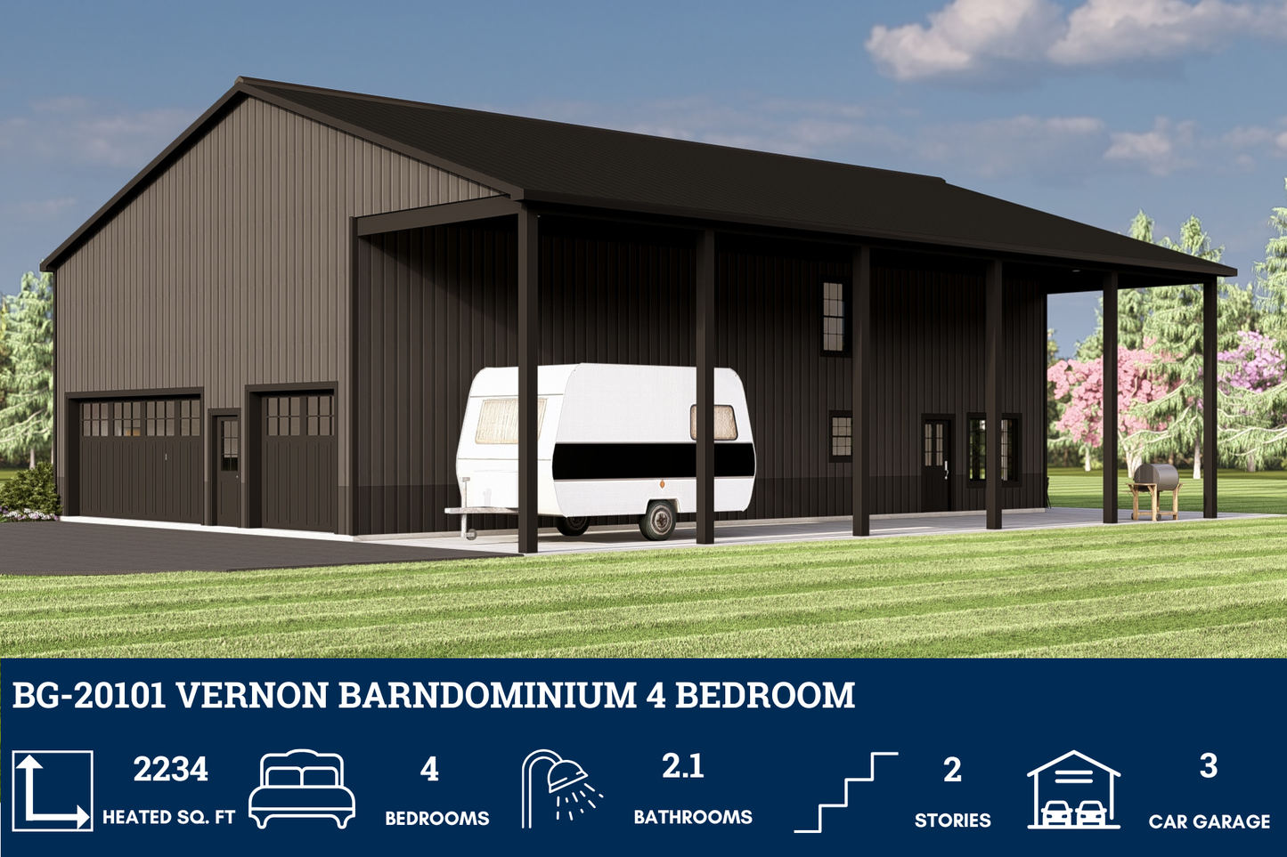 BG-20101 Vernon Barndominium House Plan