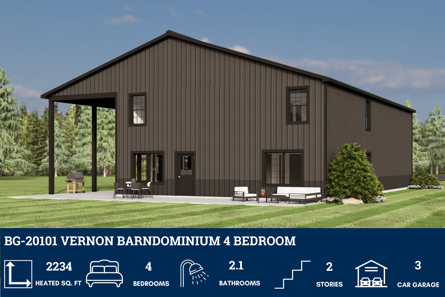 BG-20101 Vernon Barndominium House Plan