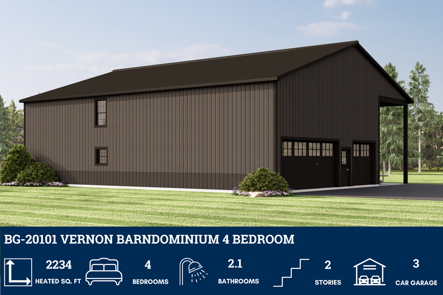 BG-20101 Vernon Barndominium House Plan