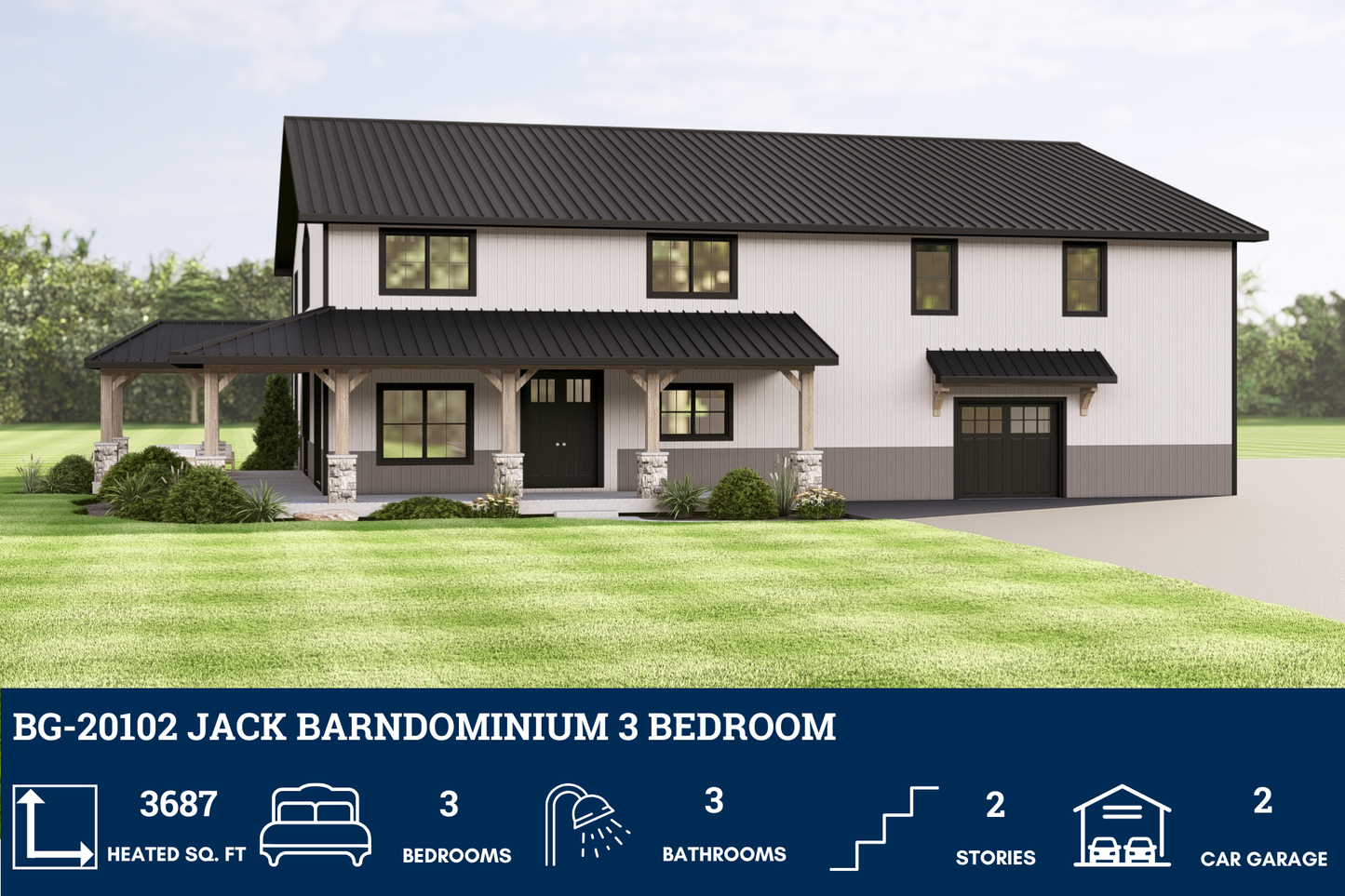 BG-20102 Jack Barndominium House Plan