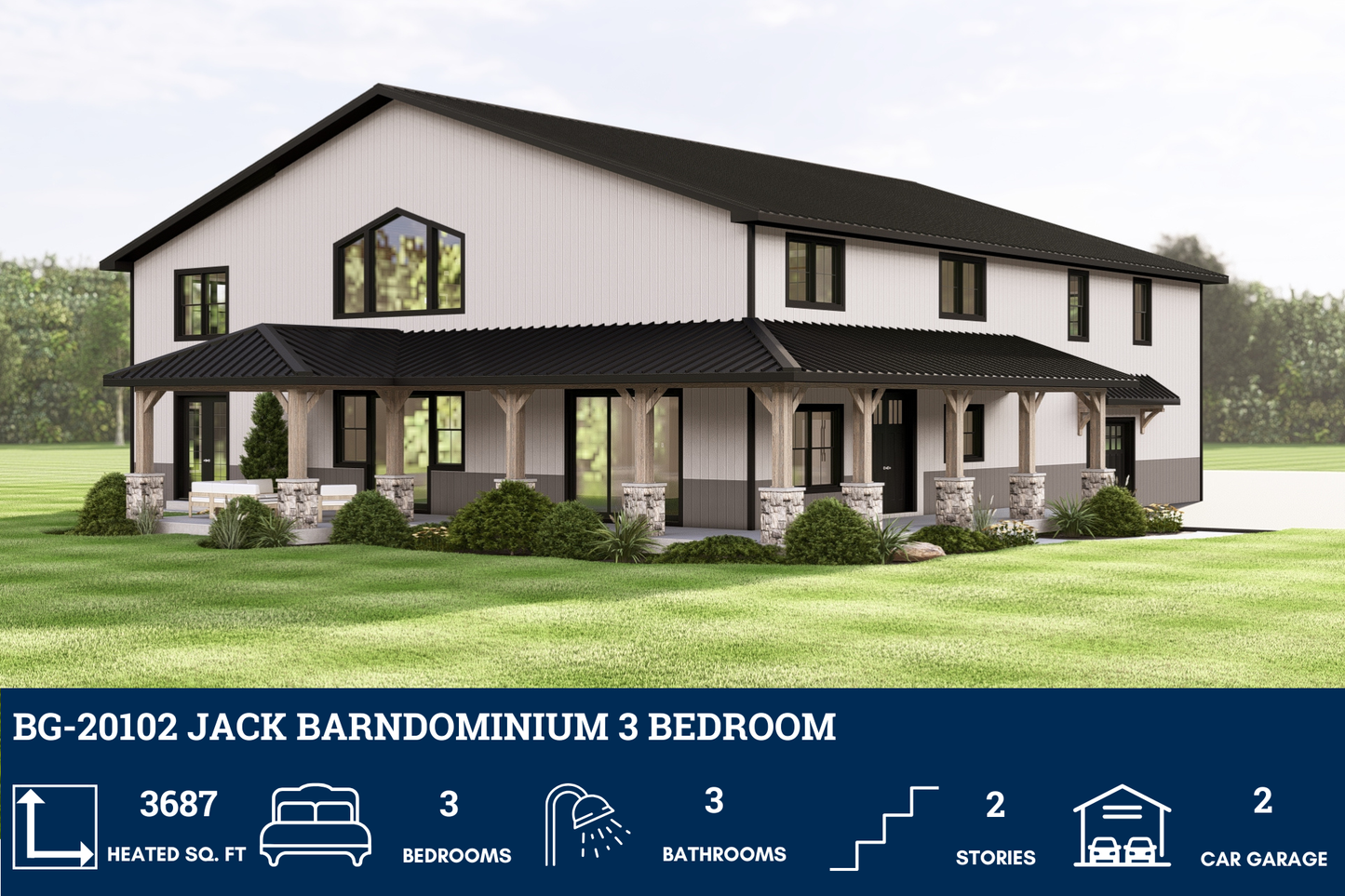 BG-20102 Jack Barndominium House Plan