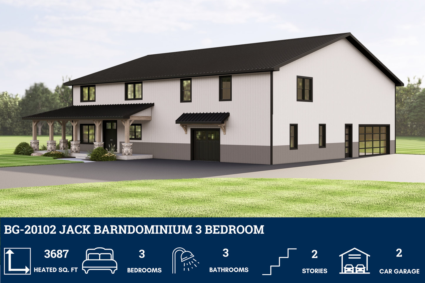 BG-20102 Jack Barndominium House Plan