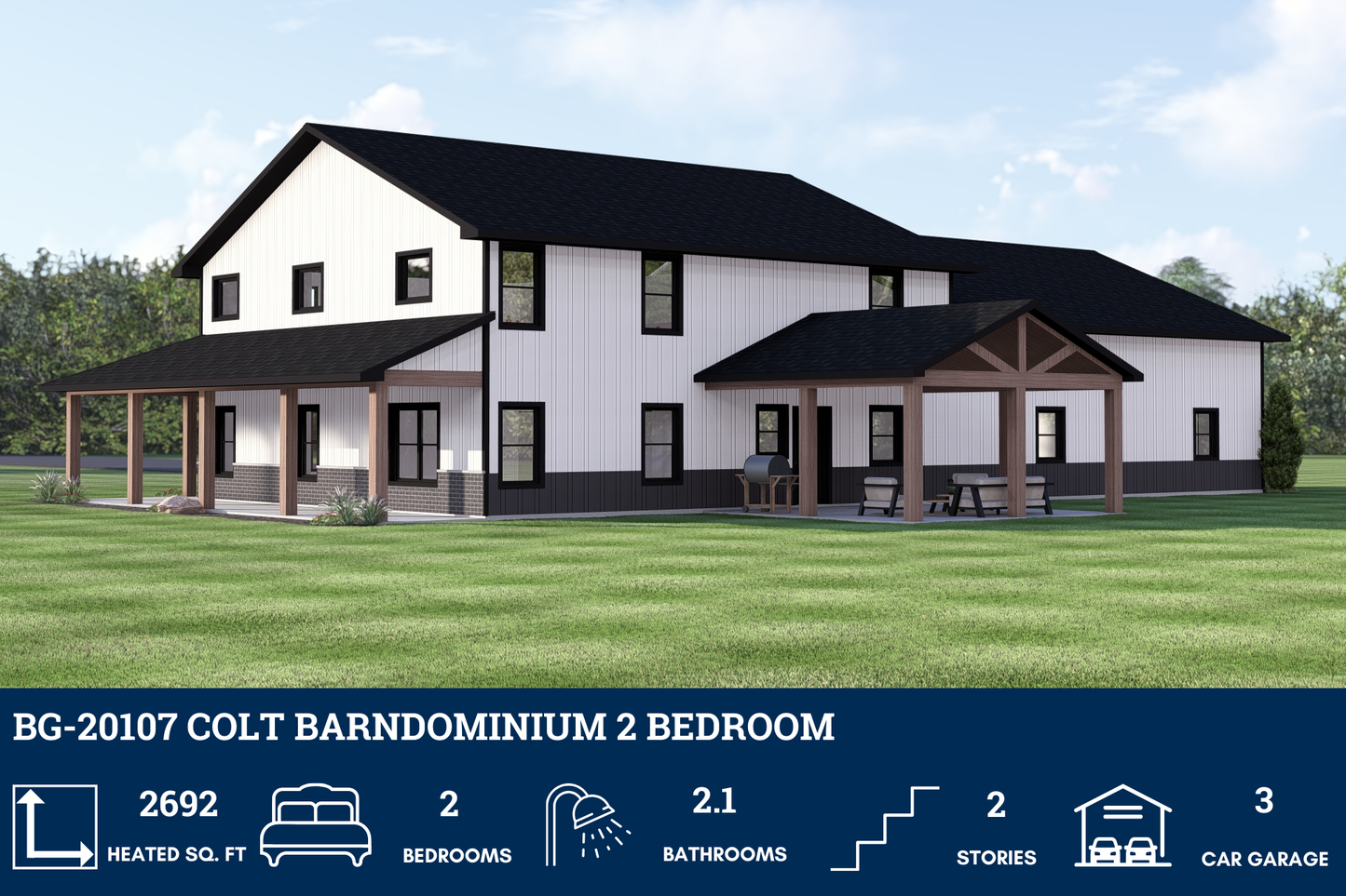 BG-20107 Colt Barndominium House Plan