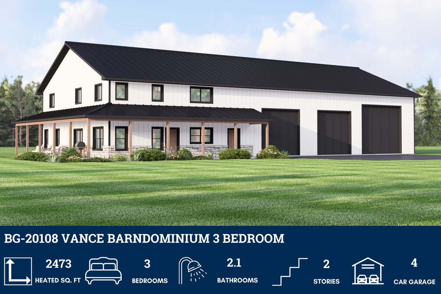 BG-20108 Vance Barndominium House Plan