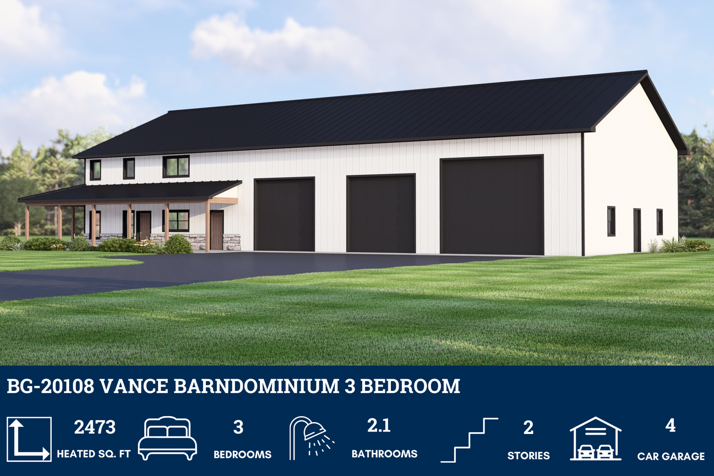 BG-20108 Vance Barndominium House Plan