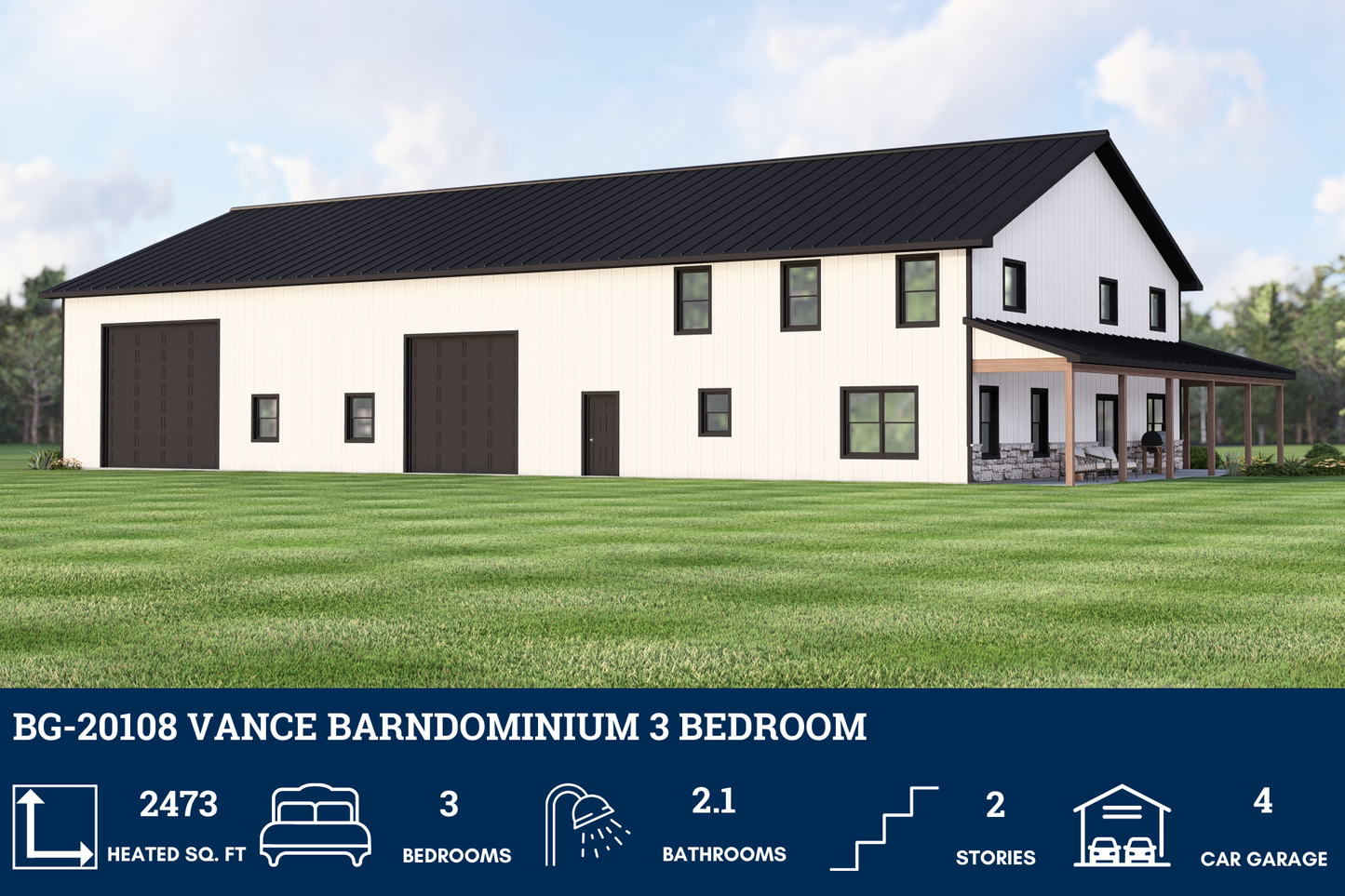 BG-20108 Vance Barndominium House Plan