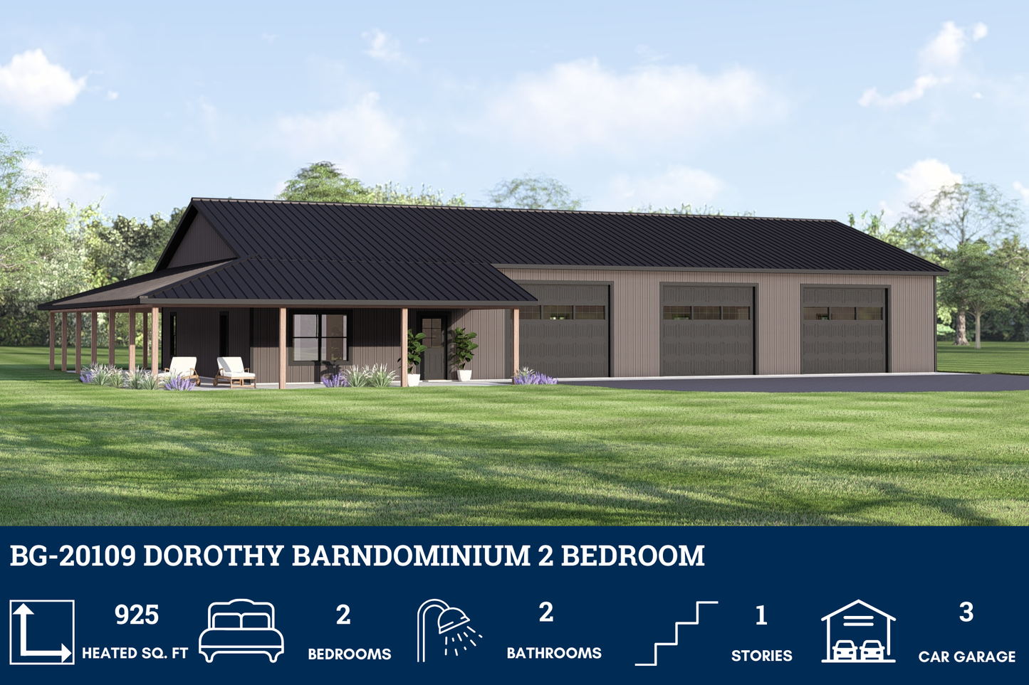 BG-20109 Dorothy Barndominium House Plan