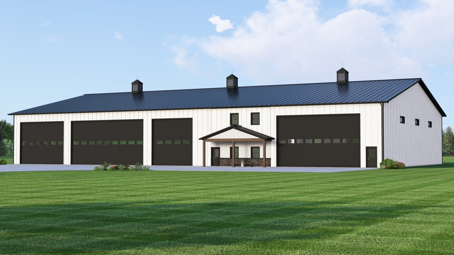 BG-20127 Adler barndominium exterior rendering