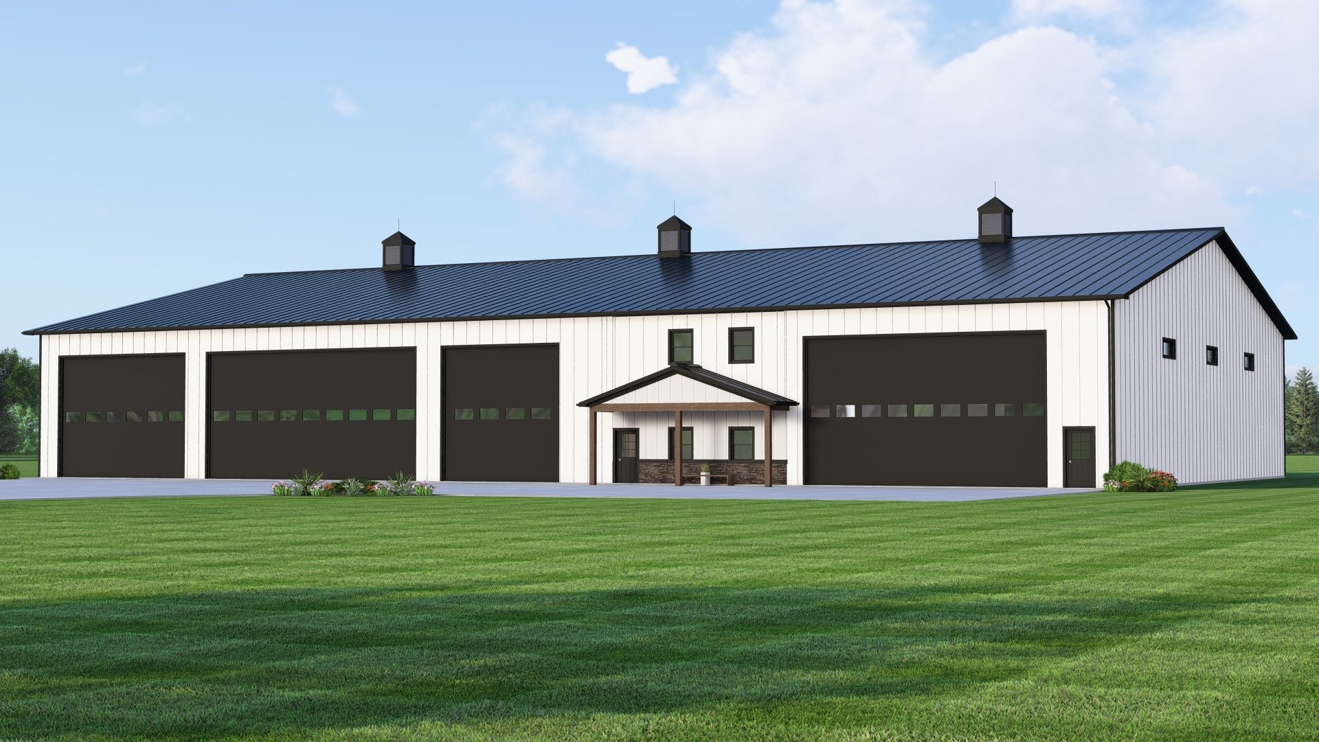 BG-20127 Adler barndominium exterior rendering
