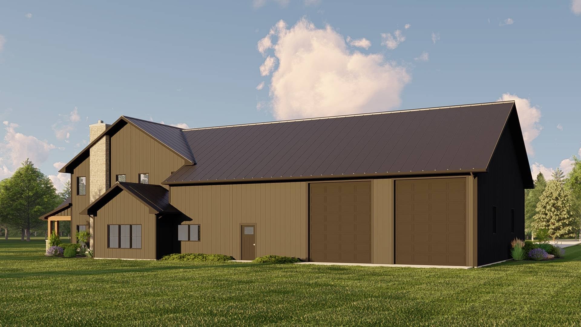 BG-20128 Ansel barndominium exterior rendering
