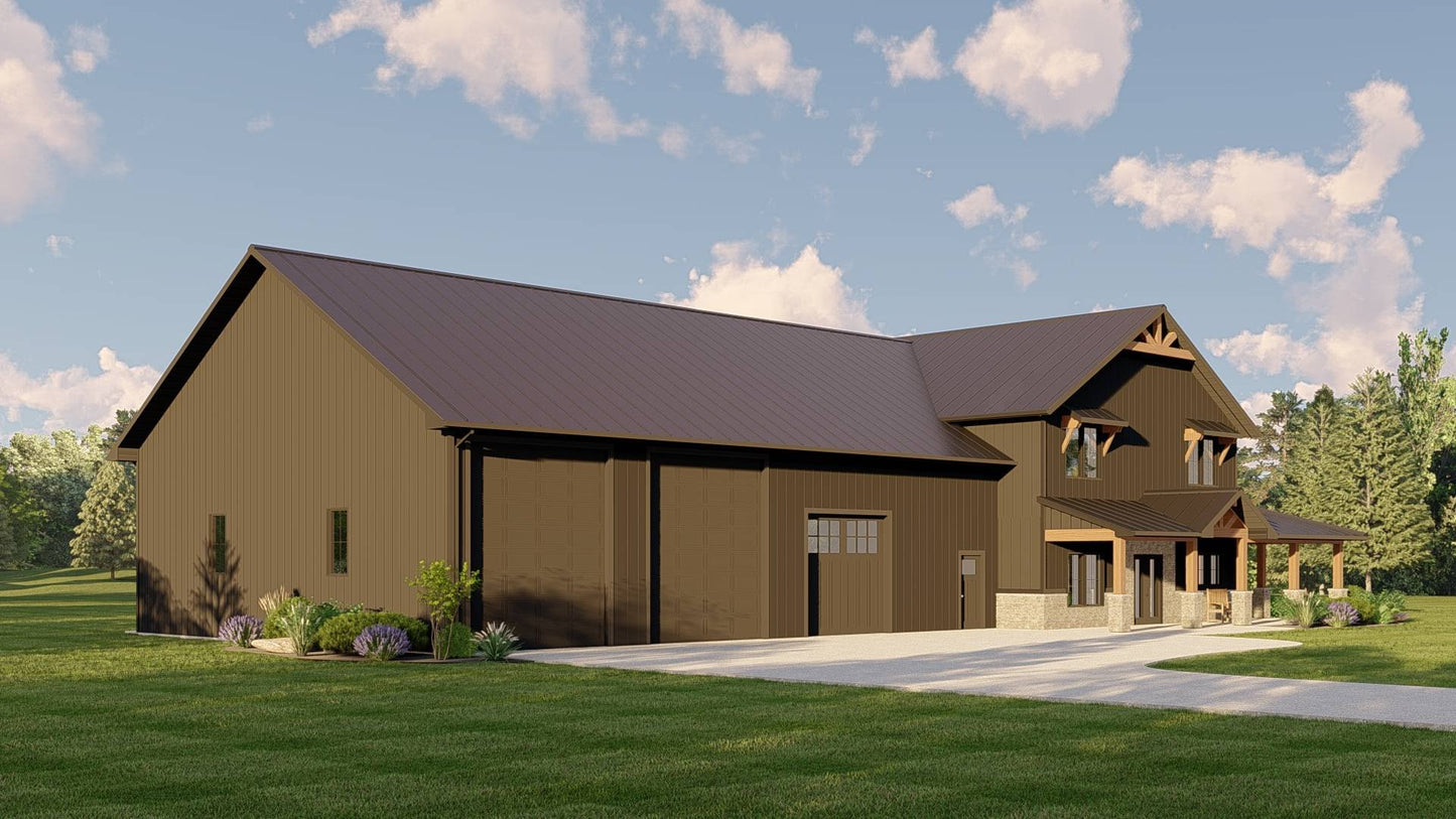 BG-20128 Ansel barndominium exterior rendering