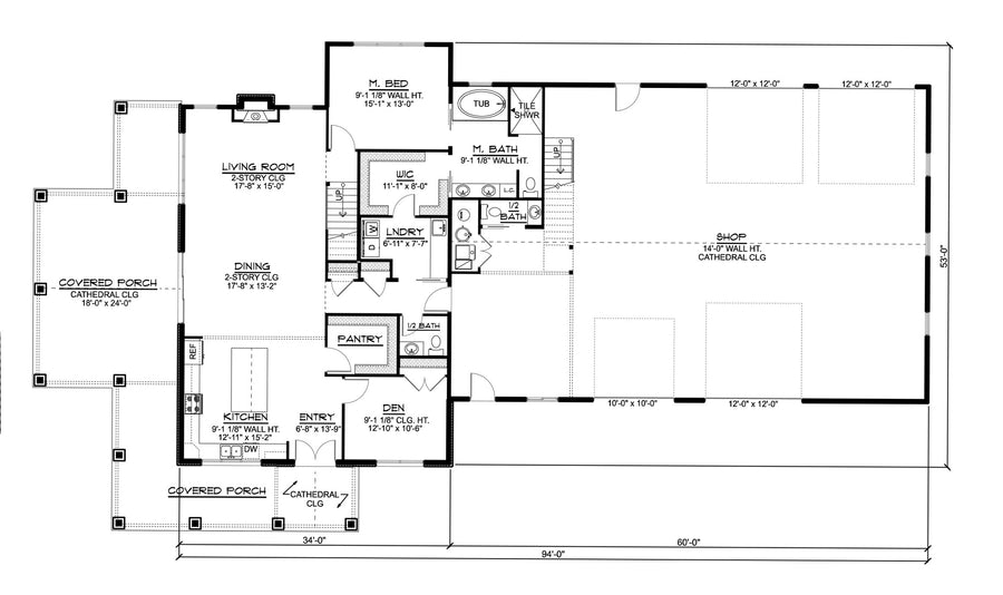 BG-20129 Bodie barndominium floor plan