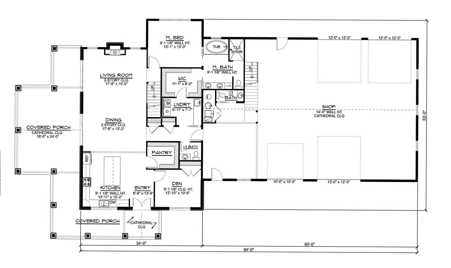 BG-20129 Bodie barndominium floor plan