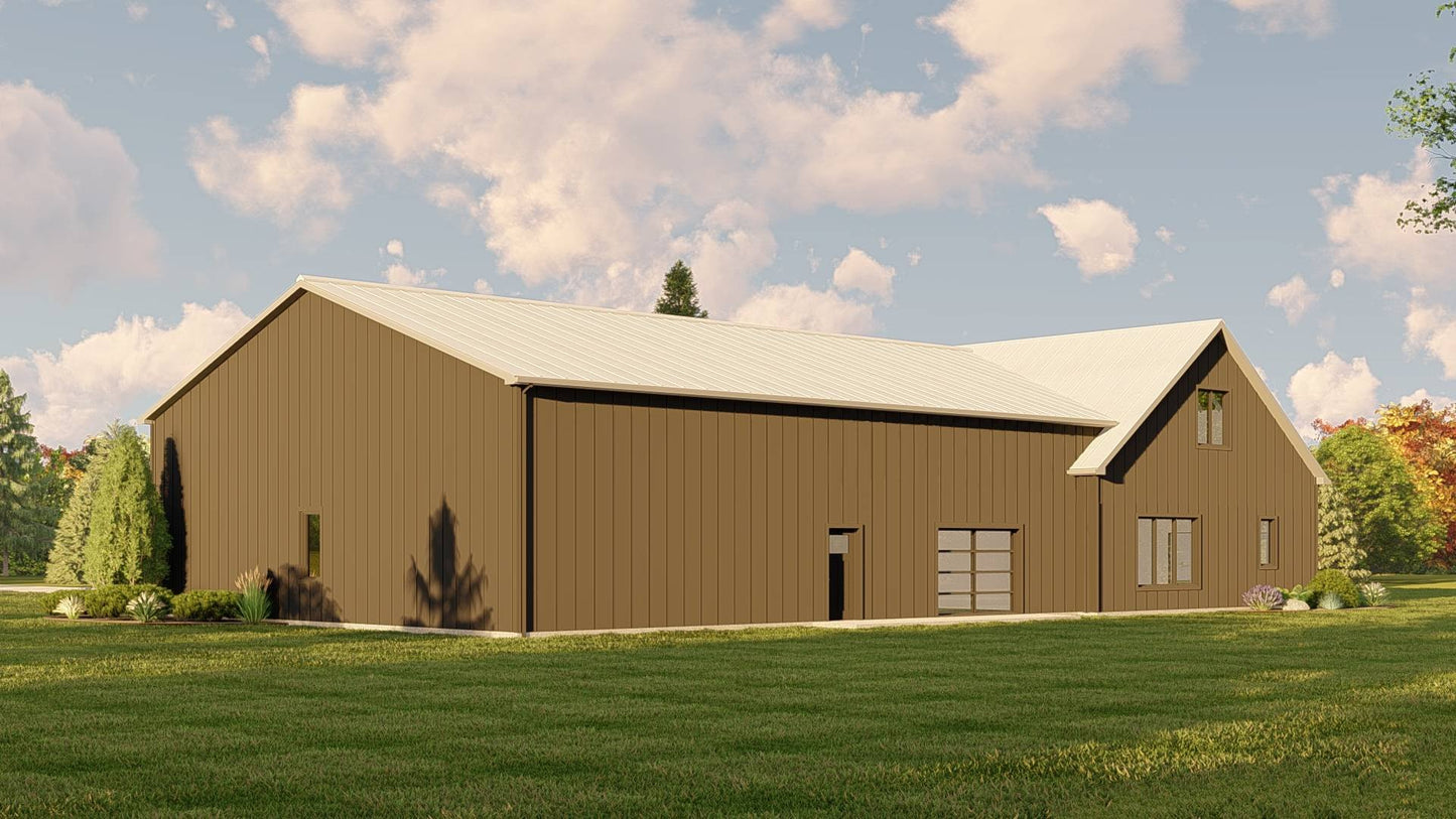 BG-20130 Cyrus barndominium exterior rendering