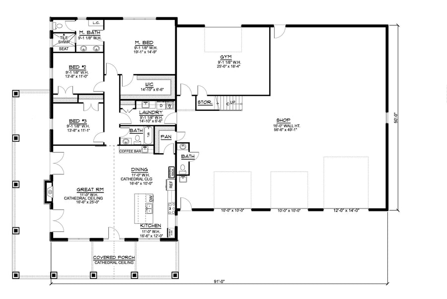 BG-20130 Cyrus barndominium floor plan