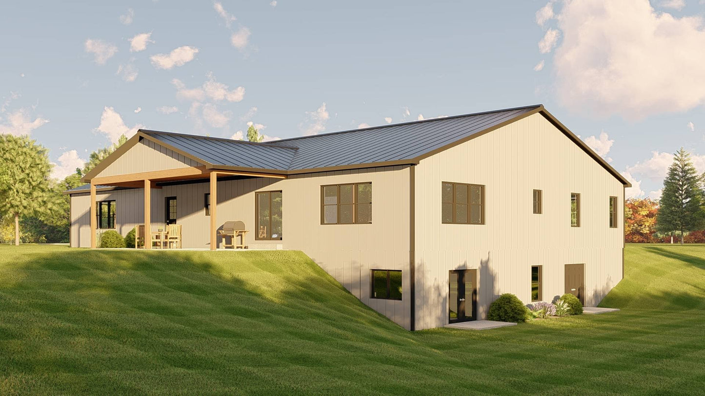 BG-20132 Georgia barndominium exterior rendering