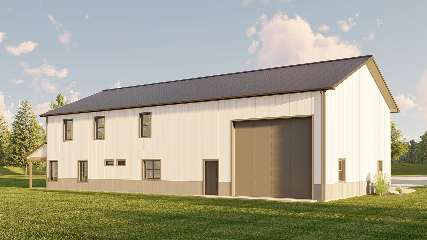 BG-20133 Greer barndominium exterior rendering