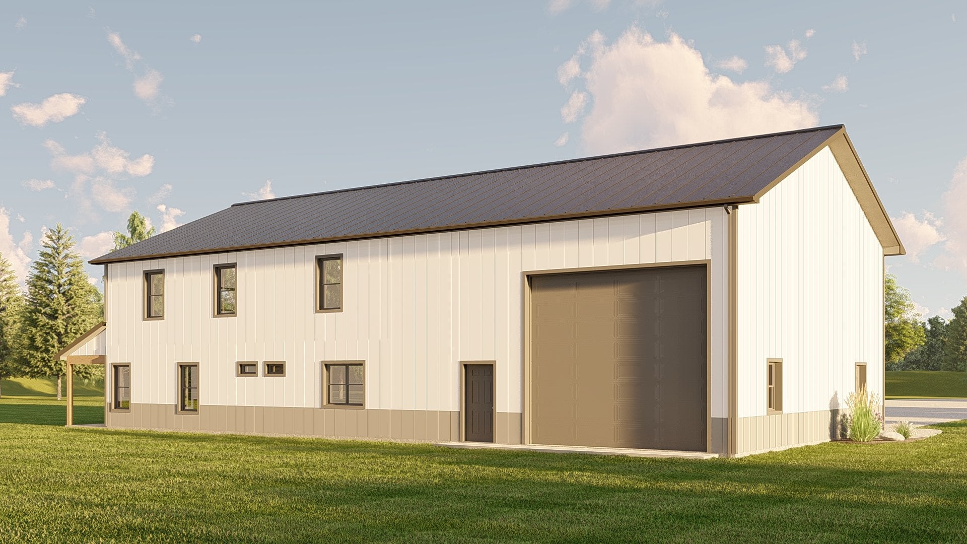 BG-20133 Greer barndominium exterior rendering