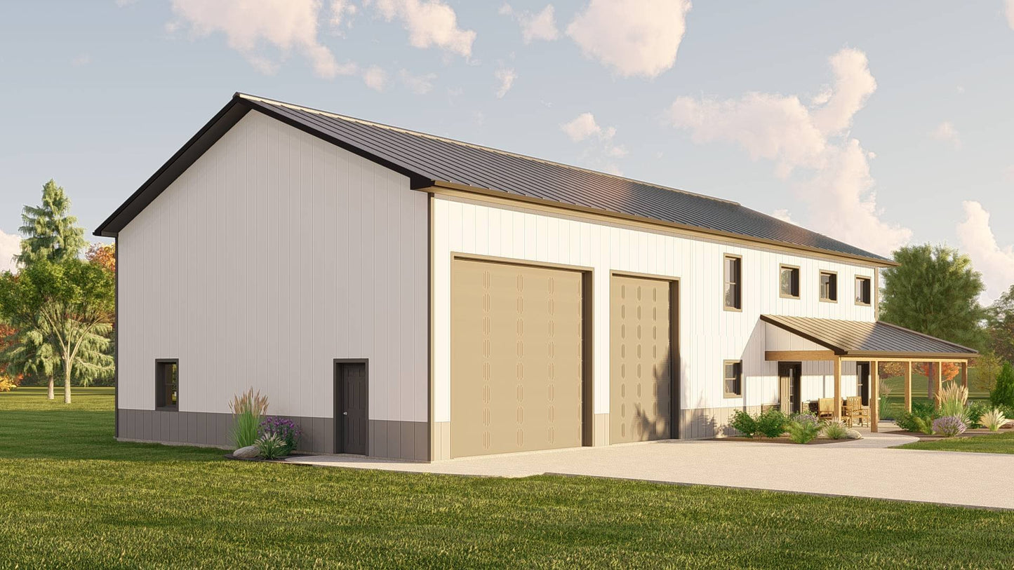 BG-20133 Greer barndominium exterior rendering