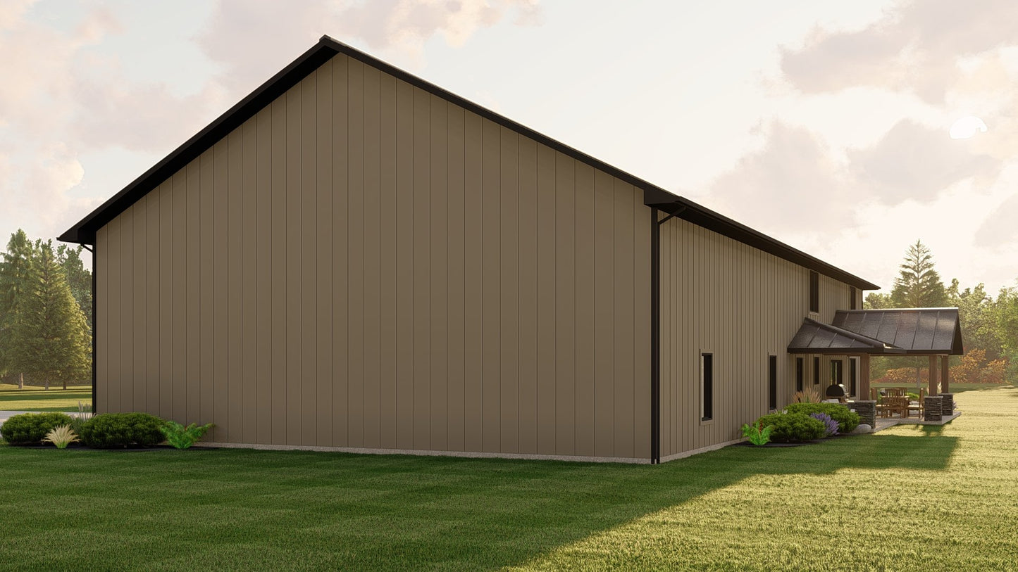BG-20134 Imogen barndominium exterior rendering