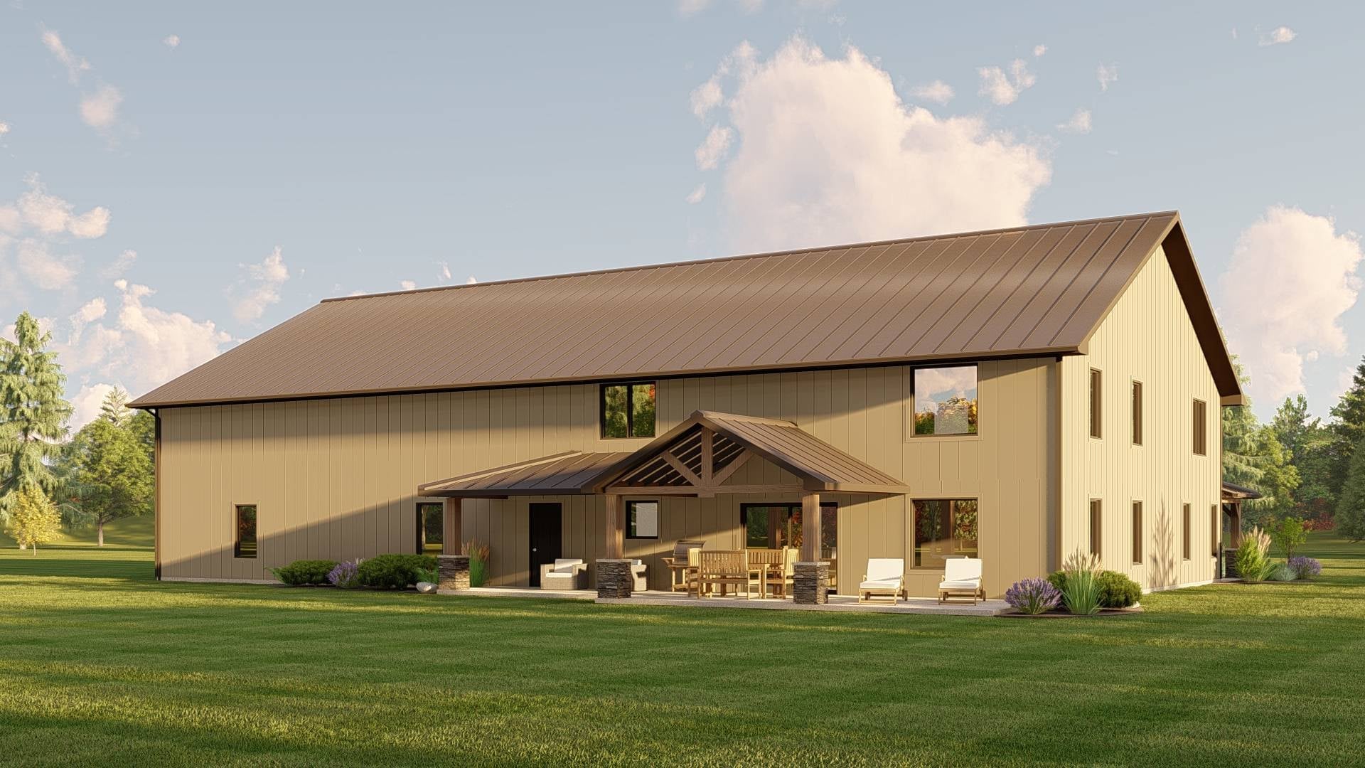 BG-20134 Imogen barndominium exterior rendering