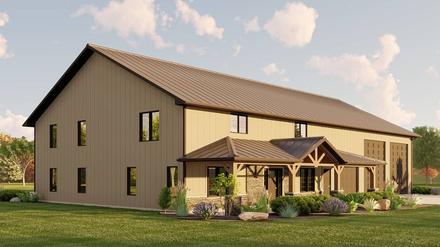 BG-20134 Imogen barndominium exterior rendering