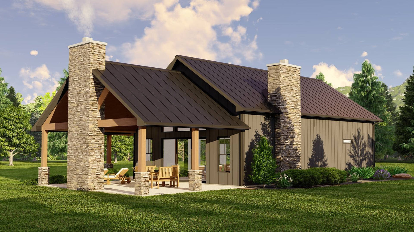 BG-20135 Juniper barndominium exterior rendering