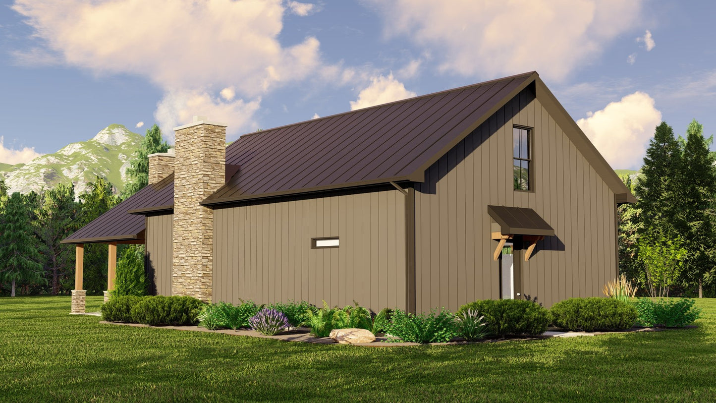 BG-20135 Juniper barndominium exterior rendering
