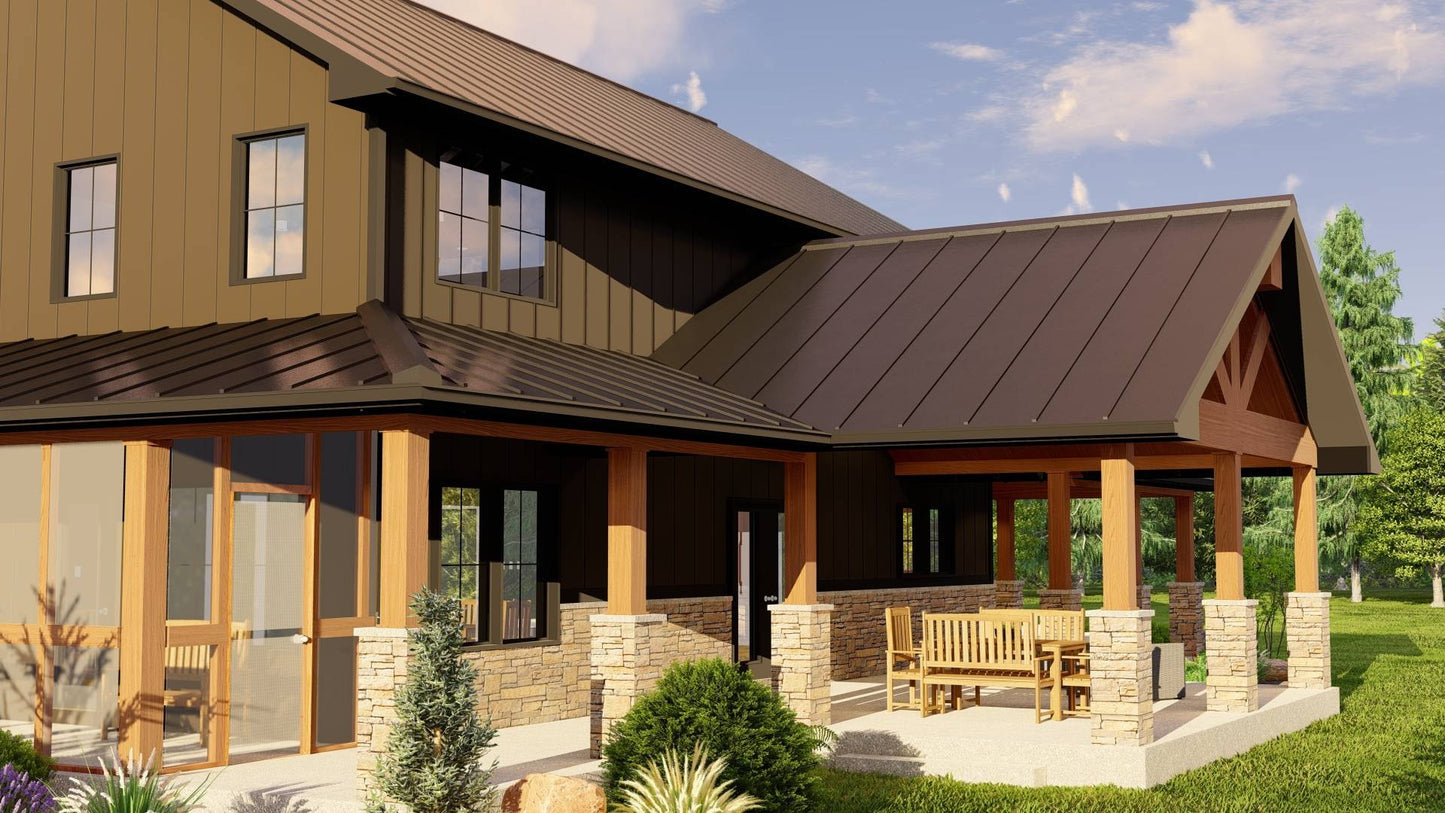 BG-20138 Milo barndominium exterior rendering