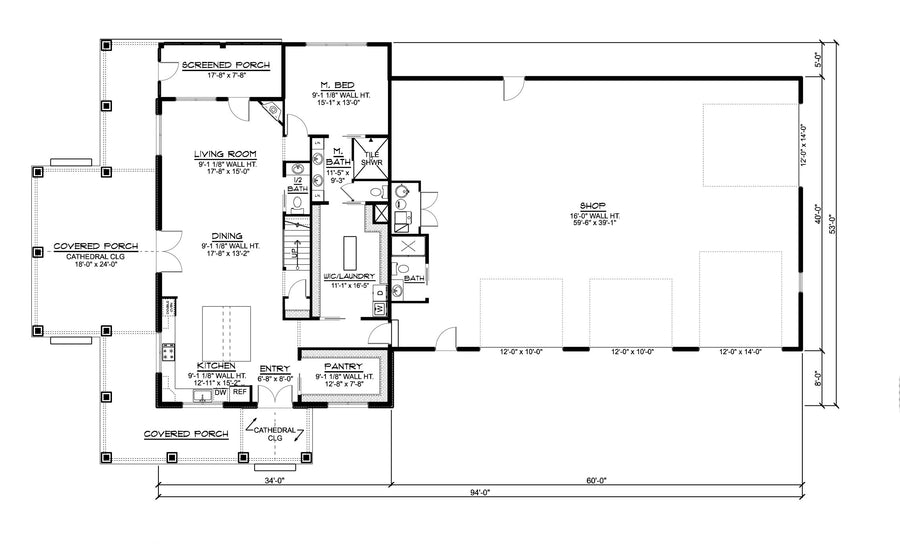 BG-20138 Milo barndominium floor plan