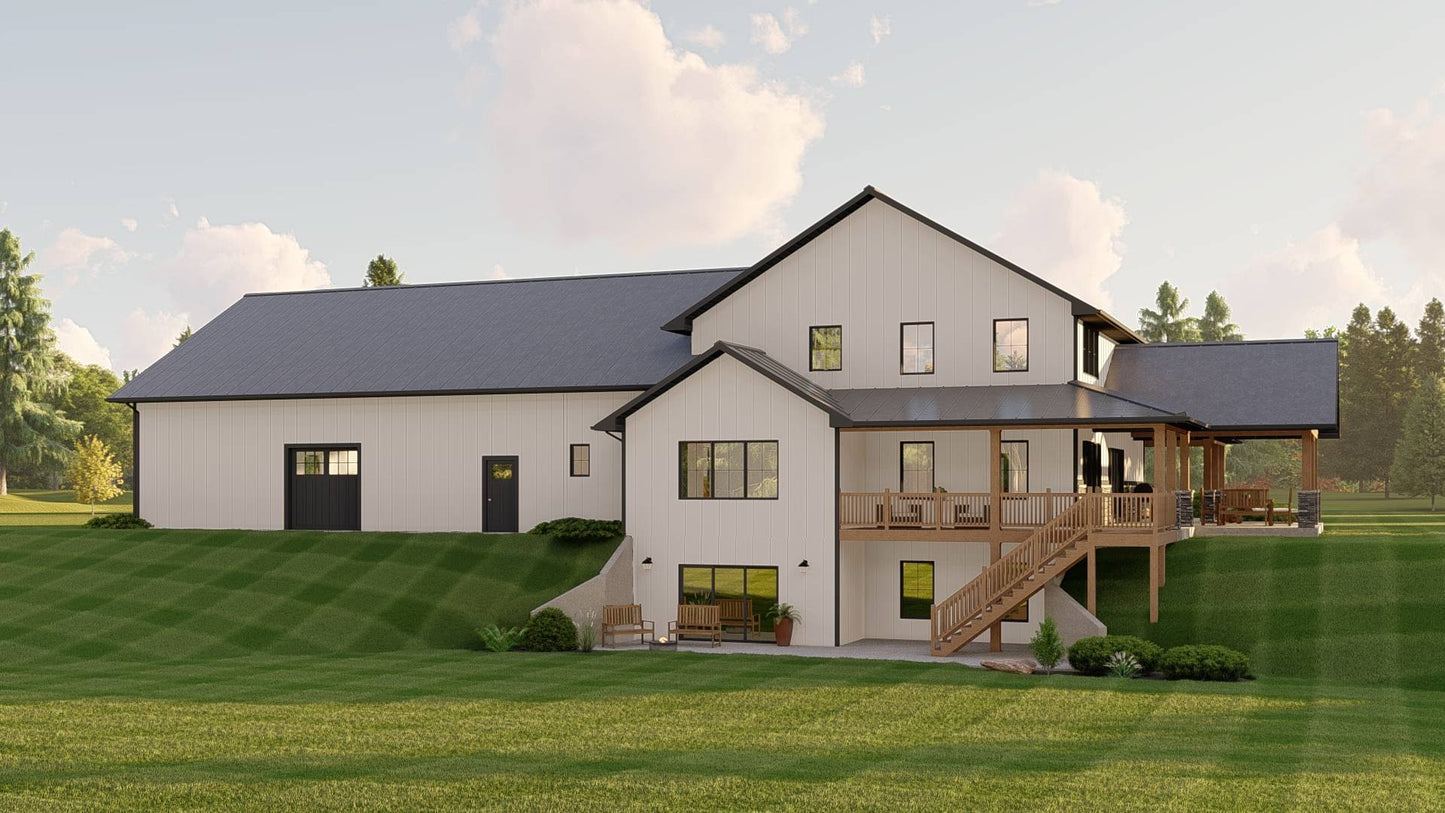 BG-20139 Odette barndominium exterior rendering