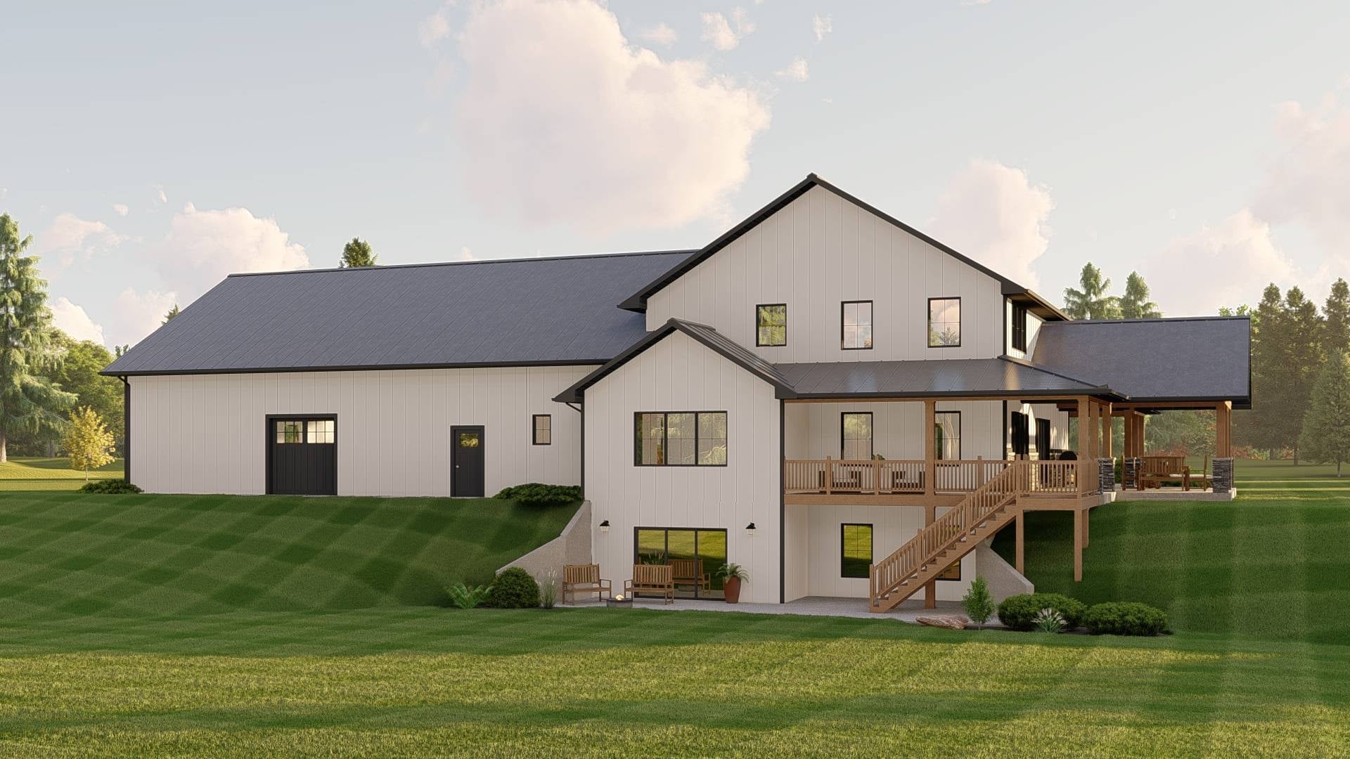 BG-20139 Odette barndominium exterior rendering