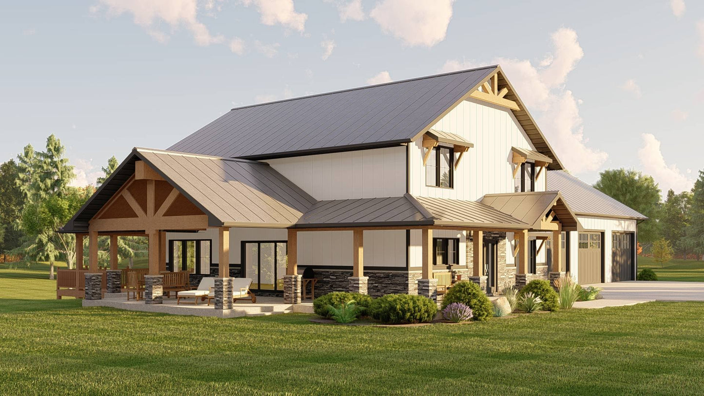 BG-20139 Odette barndominium exterior rendering