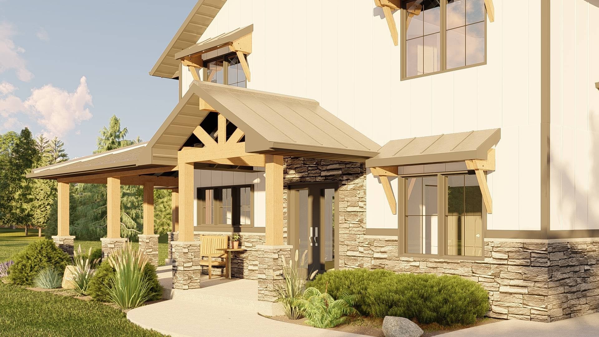 BG-20139 Odette barndominium exterior rendering