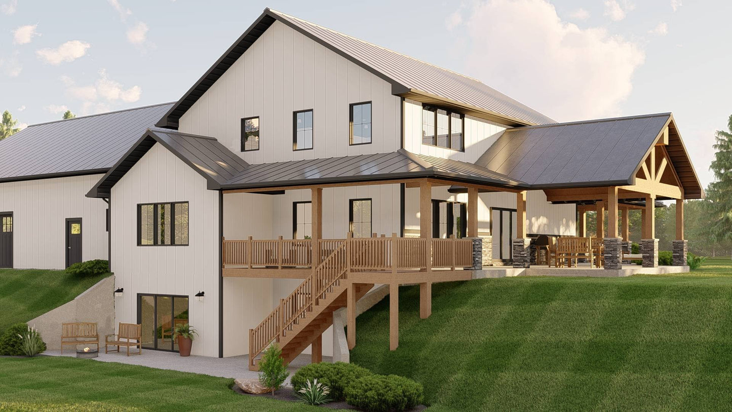 BG-20139 Odette barndominium exterior rendering