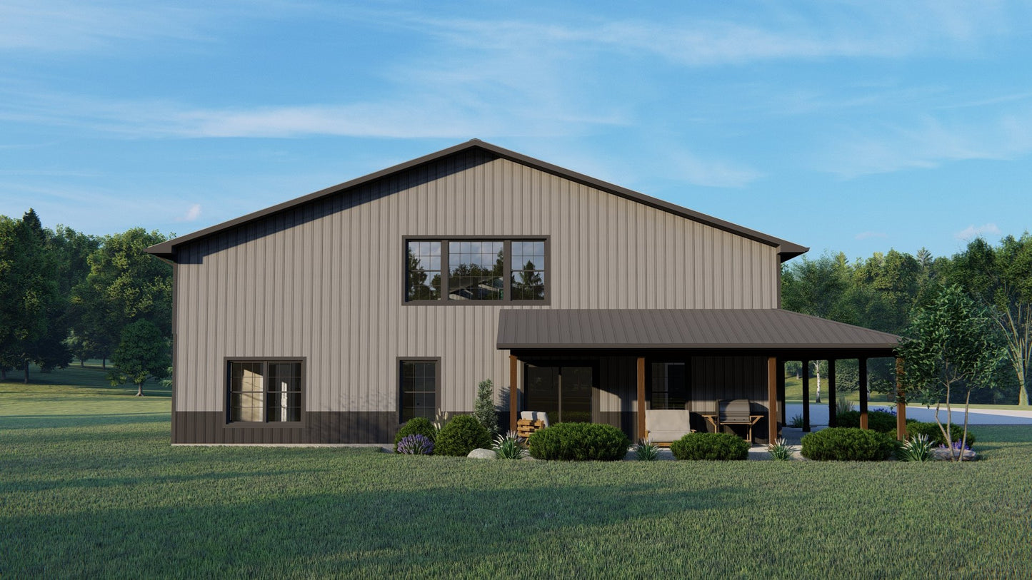 BG-20141 Pearson barndominium exterior rendering