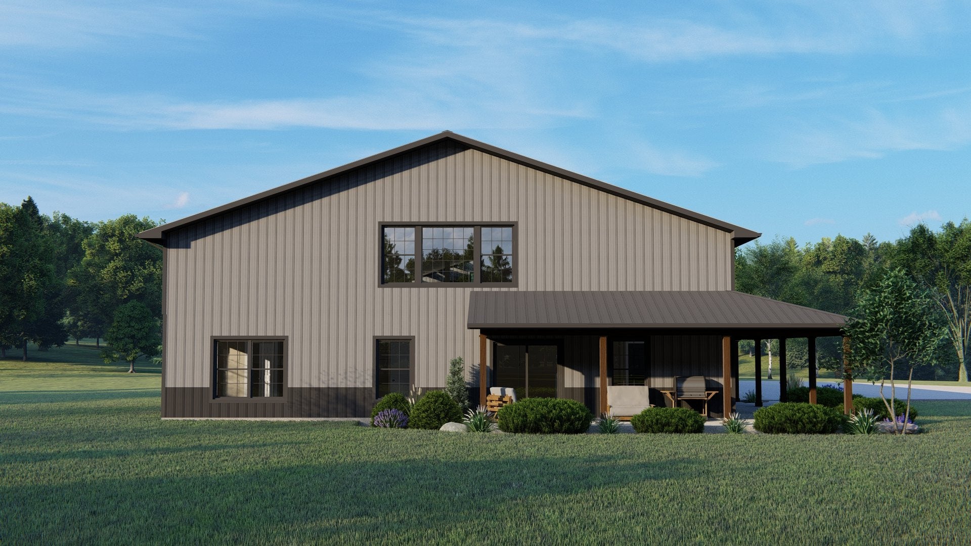 BG-20141 Pearson barndominium exterior rendering