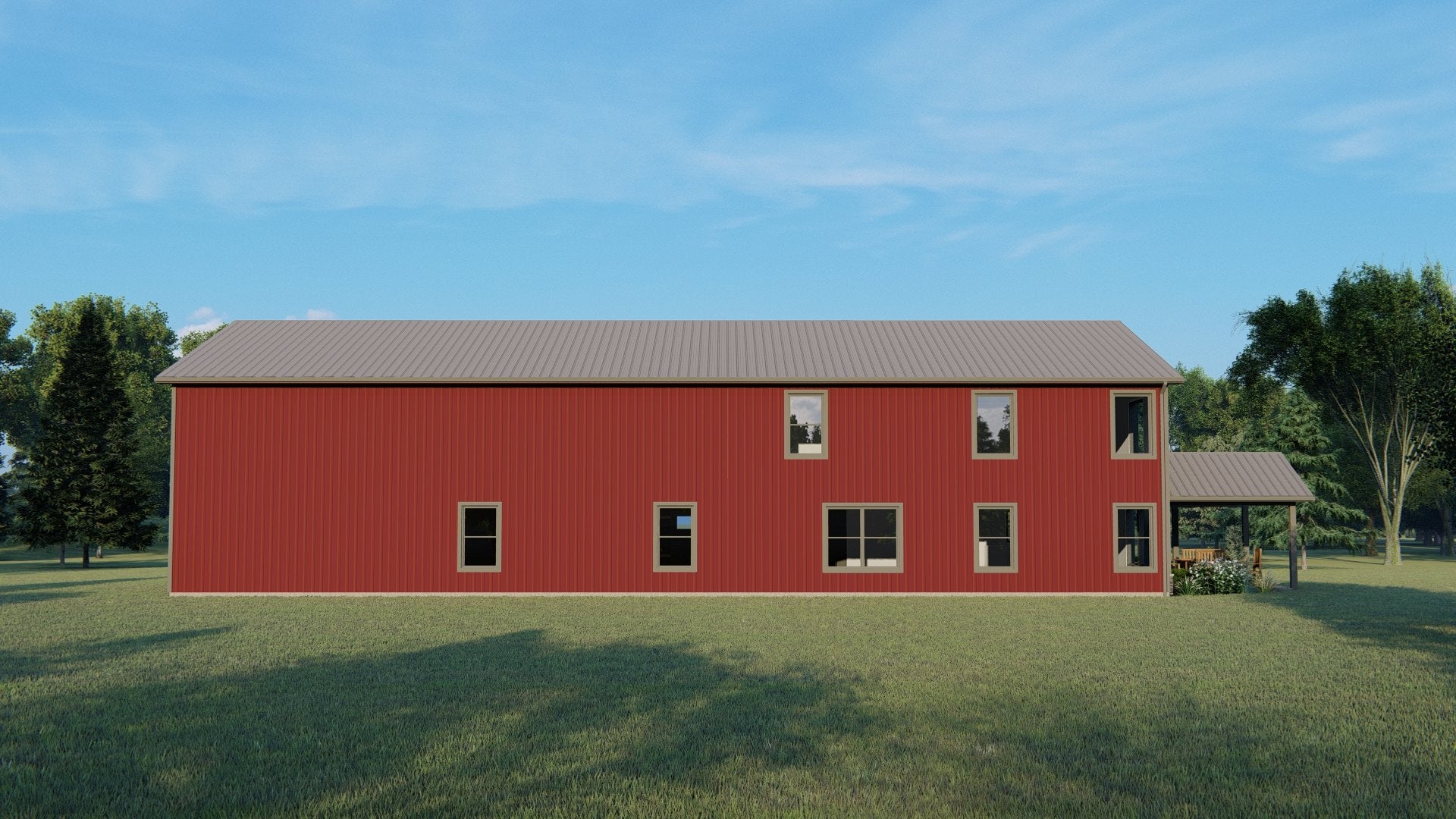 BG-20142 Piper barndominium exterior rendering