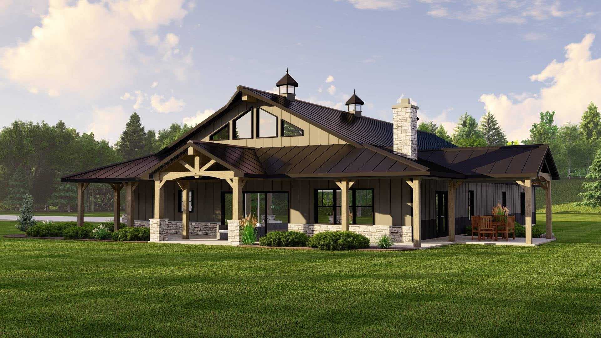BG-20144 Sadie barndominium exterior rendering