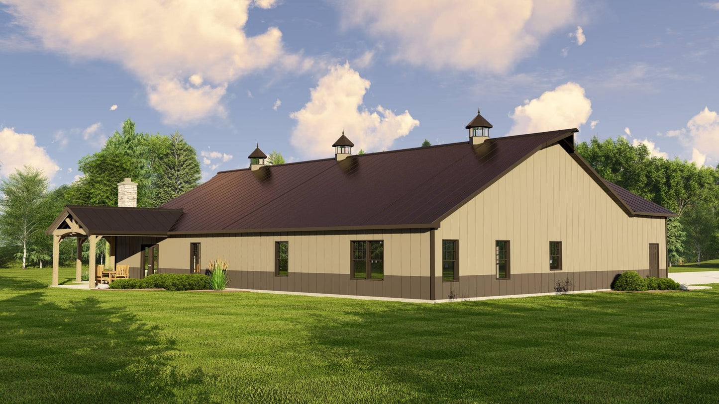 BG-20144 Sadie barndominium exterior rendering