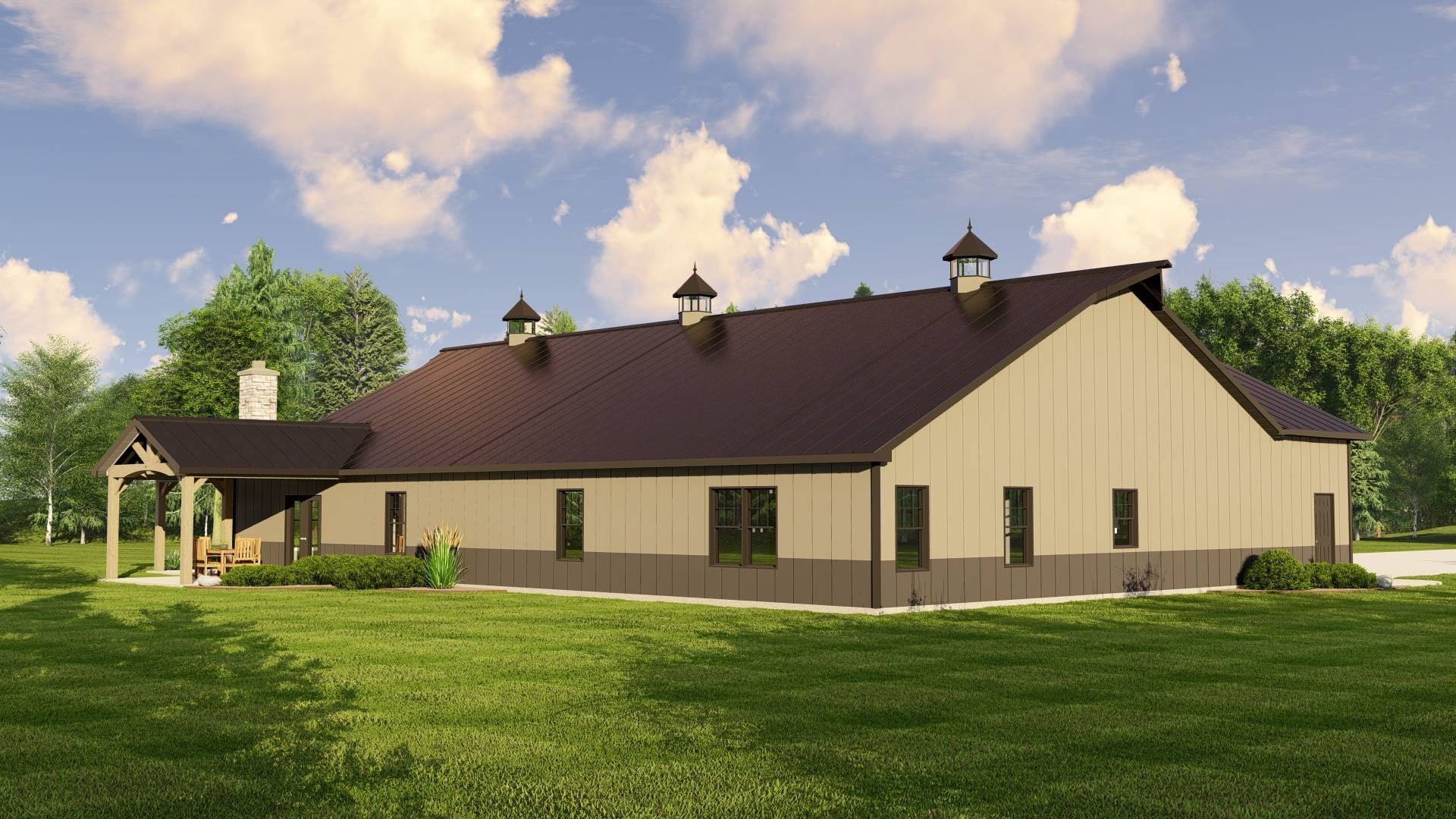 BG-20144 Sadie barndominium exterior rendering
